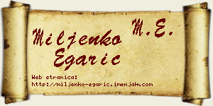 Miljenko Egarić vizit kartica